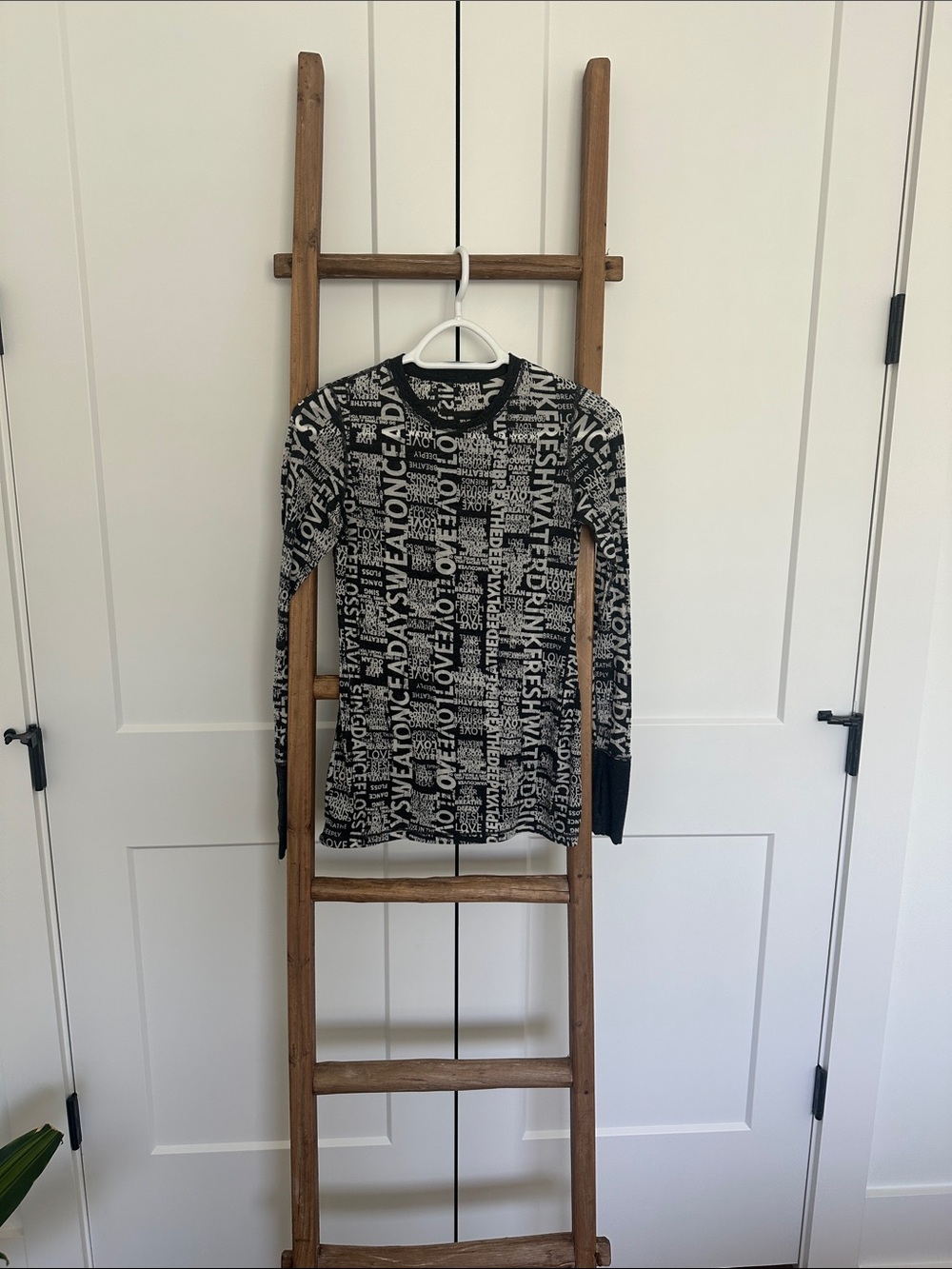 lululemon athletica Black and White Long Sleeve Graphic Tee